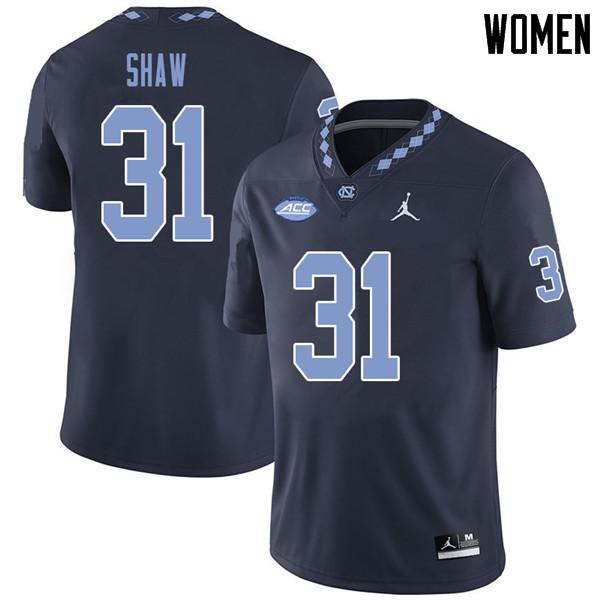 Jordan Brand Women #31 Tre Shaw North Carolina Tar Heels College Football Jerseys Sale-Navy